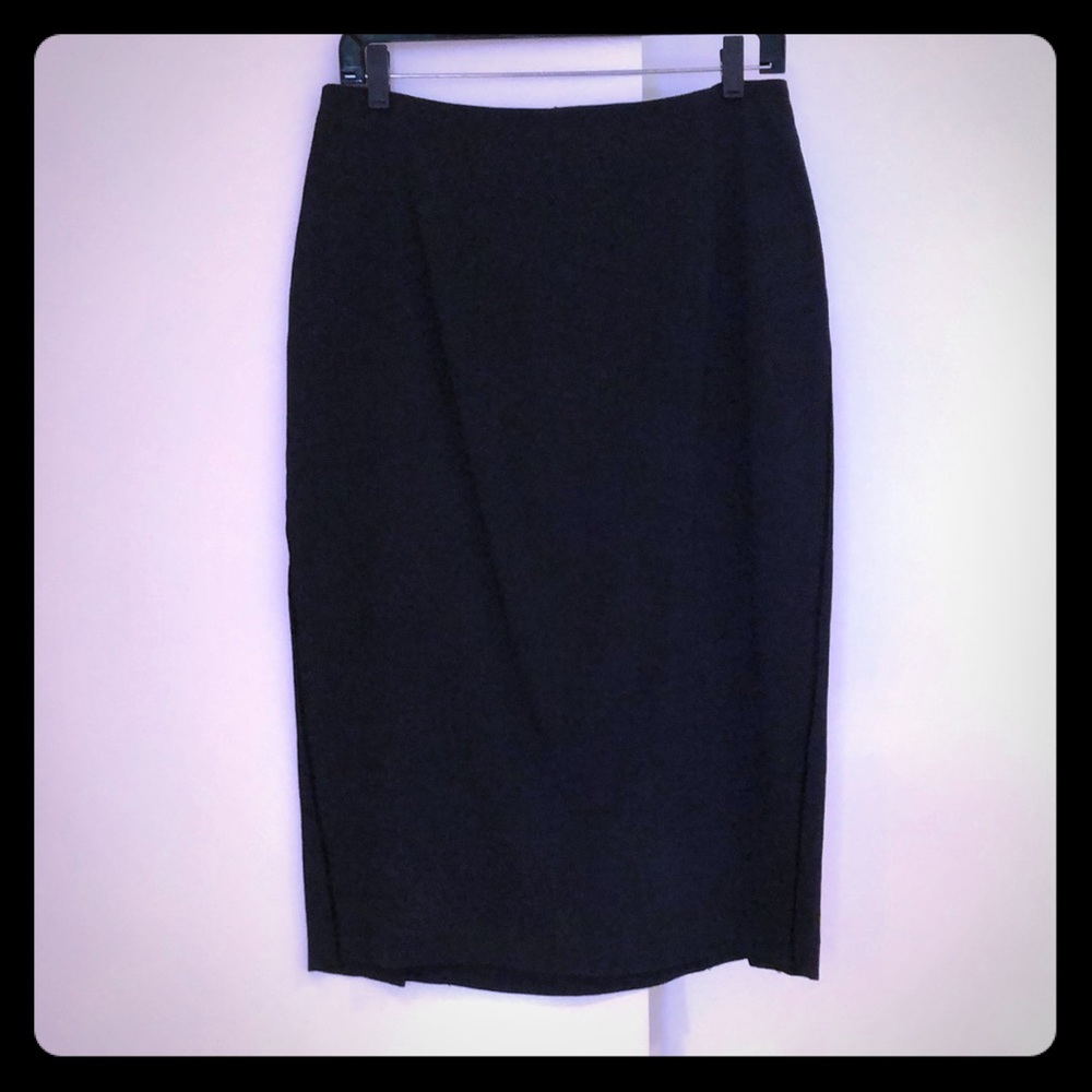 St. Vincent Black Pencil Skirt w/Velvet Detail